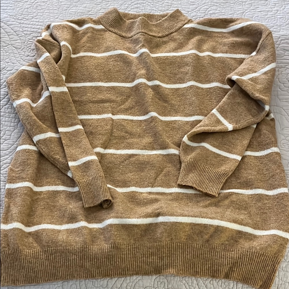 Tan Striped Sweater